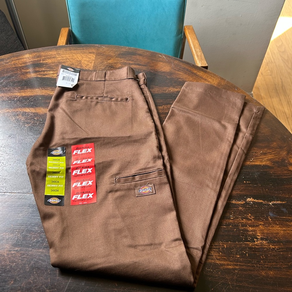 Dickies Men's Chocolate Flex Chinos